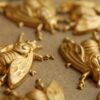 5 pc. Large Raw Brass Flies / Bees: 22mm by 18mm - made in USA | RB-164