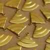 10 pc. Raw Brass Layered Quarter Circle Charms: 18mm by 15mm - made in USA | RB-176