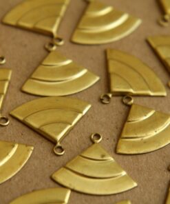 10 pc. Raw Brass Layered Quarter Circle Charms: 18mm by 15mm - made in USA | RB-176