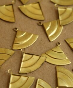 10 pc. Raw Brass Layered Quarter Circle Charms: 18mm by 15mm - made in USA | RB-176