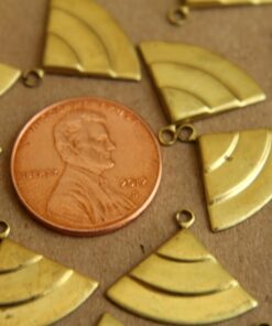10 pc. Raw Brass Layered Quarter Circle Charms: 18mm by 15mm - made in USA | RB-176