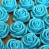 CLOSEOUT - 10 pc. Sky Blue Large Rose Cabochons 19mm | RES-331