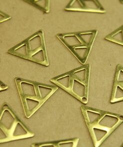 8 pc. Raw Brass Triangle Cut Out Charm: 16mm by 16.5mm - made in USA *Also available in 40 piece* | RB-428