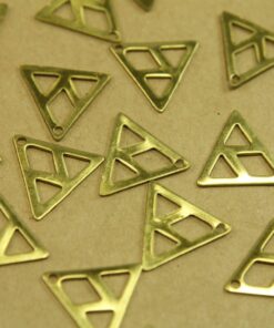 8 pc. Raw Brass Triangle Cut Out Charm: 16mm by 16.5mm - made in USA *Also available in 40 piece* | RB-428