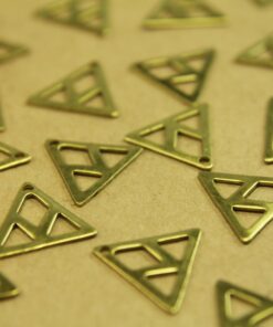 8 pc. Raw Brass Triangle Cut Out Charm: 16mm by 16.5mm - made in USA *Also available in 40 piece* | RB-428