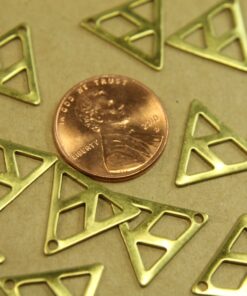 8 pc. Raw Brass Triangle Cut Out Charm: 16mm by 16.5mm - made in USA *Also available in 40 piece* | RB-428