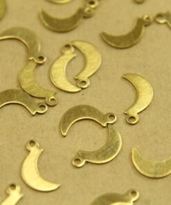20 pc. Raw Brass Moon Charms: 11mm by 6mm - made in USA | RB-437