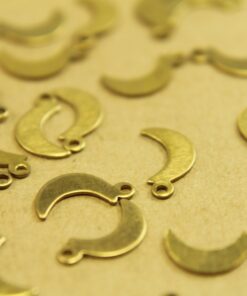 20 pc. Raw Brass Moon Charms: 11mm by 6mm - made in USA | RB-437