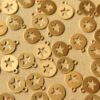 12 pc. Raw Brass Circle Tags with Star Cutouts: 11mm by 9mm - made in USA | RB-598
