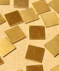 16 pc. Tiny Raw Brass Squares: 12mm by 12mm - made in USA | RB-606