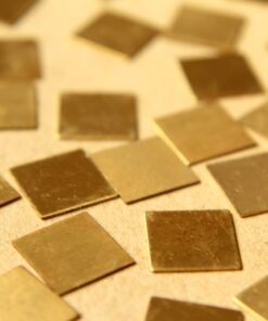 16 pc. Tiny Raw Brass Squares: 12mm by 12mm - made in USA | RB-606