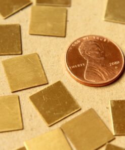16 pc. Tiny Raw Brass Squares: 12mm by 12mm - made in USA | RB-606