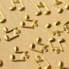 18 pc. Small Raw Brass Eighth Note Charms: 11mm by 12mm - made in USA | RB-613