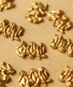 2 pc. Raw Brass Three Wise Monkeys - Speak no evil, hear no evil, see no evil: 18.5mm by 12mm - made in USA | RB-697