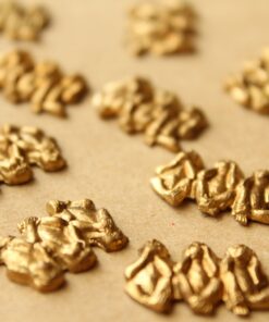 2 pc. Raw Brass Three Wise Monkeys - Speak no evil, hear no evil, see no evil: 18.5mm by 12mm - made in USA | RB-697