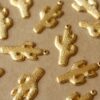 12 pc. Raw Brass Cactus Charms, 27mm by 13mm - made in USA | RB-719