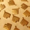 12 pc. Raw Brass Geometric Dangle Charms : 19mm by 17mm - made in USA | RB-741