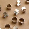 10 pc. Silver Plated Brass Hexagon Tube Beads, 12mm by 8mm | FI-286