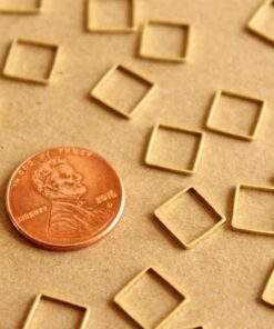 100 pc. Raw Brass Square Links: 8mm by 8mm | FI-362