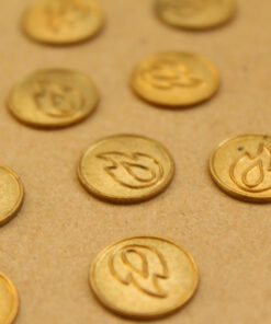 4 pc. Raw Brass Flame Coin Stampings: 15mm diameter- made in USA | RB-947