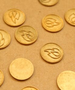 4 pc. Raw Brass Flame Coin Stampings: 15mm diameter- made in USA | RB-947