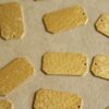 3 pc. Raw Brass Hammered Rectangle Tag with Clipped Corners: 26mm by 14mm - made in USA | RB-1058