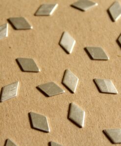 8 pc. Small Silver Plated Brass Smooth Diamonds: 11mm by 6.5mm - made in USA | SI-065