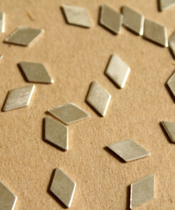 8 pc. Small Silver Plated Brass Smooth Diamonds: 11mm by 6.5mm - made in USA | SI-065