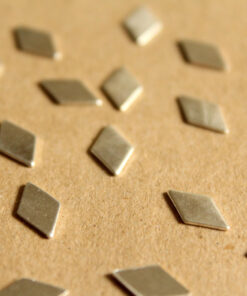 8 pc. Small Silver Plated Brass Smooth Diamonds: 11mm by 6.5mm - made in USA | SI-065