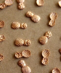 8 pc. Tiny Rose Gold Brass Pineapples: 9.5mm by 5mm - made in USA tropical fruit summer holiday vacation hawaii food | ROS-017