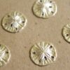 6 pc. Small Silver Plated Brass Sand Dollars: 15mm by 16mm - made in USA | SI-090