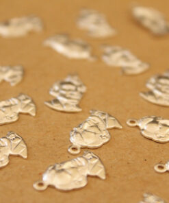 8 pc. Silver Plated Brass Abe Lincoln Charms: 15mm by 9mm - made in USA | SI-172