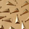 12 pc. Small Antique Brass Plated Faceted Isosceles Triangle Charms : 15mm by 8.5mm - made in USA | AB-016