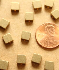 20 pc. Raw Brass Square Beads, 6mm by 6mm | FI-476