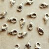 30 pc. Silver (Platinum Toned) Lobster Clasps, 5mm x 10mm | FI-480