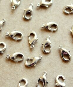 30 pc. Silver (Platinum Toned) Lobster Clasps, 5mm x 10mm | FI-480
