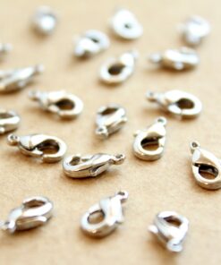 30 pc. Silver (Platinum Toned) Lobster Clasps, 5mm x 10mm | FI-480