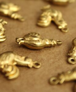 3 pc. Raw Brass 3D Rooster Charms: 23mm by 15mm - made in USA | RB-1206