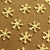10 pc. Tiny Gold Plated Brass Snowflake Stampings: 11mm in diameter - made in USA | GLD-051
