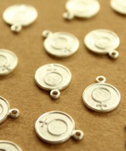 8 pc. Silver Plated Brass Female Symbol Coin Charms: 11mm by 13.5mm - made in USA | SI-313