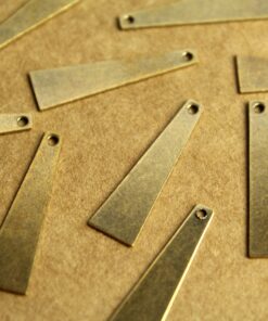 8 pc. Antique Brass Plated Geometric Drops: 29mm by 8mm - made in USA | AB-234