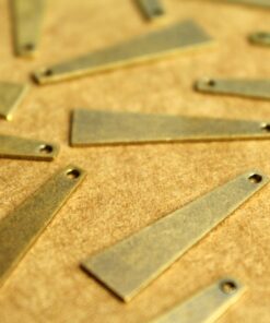 8 pc. Antique Brass Plated Geometric Drops: 29mm by 8mm - made in USA | AB-234