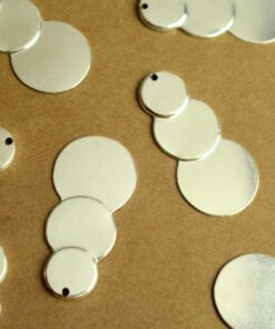 6 pc. Silver Plated Brass Tiered Circle Charms: 33mm by 16mm - made in USA | SI-357