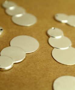 6 pc. Silver Plated Brass Tiered Circle Charms: 33mm by 16mm - made in USA | SI-357