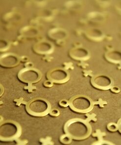 20 pc. Tiny Gold Plated Brass Female Symbol Charms: 12mm by 6.5mm - made in USA | GLD-100