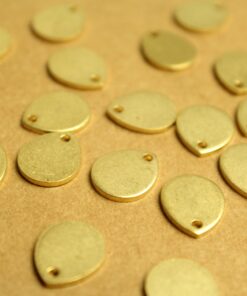 8 pc. Raw Brass Teardrop Charms: 12mm by 10mm | MIS-039*