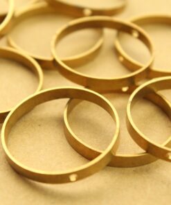 6 pc. Large Raw Brass Round Circle Charms: 30mm diameter | MIS-340