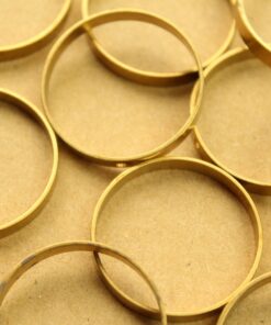 6 pc. Large Raw Brass Round Circle Charms: 30mm diameter | MIS-340