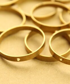 6 pc. Large Raw Brass Round Circle Charms: 30mm diameter | MIS-340