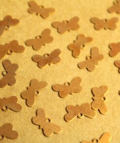 18 pc. Tiny Raw Brass Butterfly Charms: 11mm by 6mm - made in USA | RB-1352